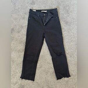 Women's Black Distressed Jeans